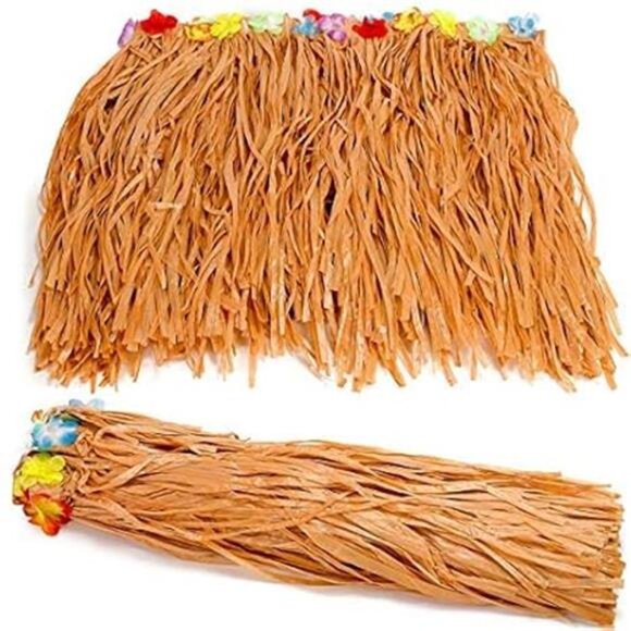 Grass Table Skirt - 2 Pack - 9 Feet - Real Hawaiian Island Party Decorations - Picture 1 of 4